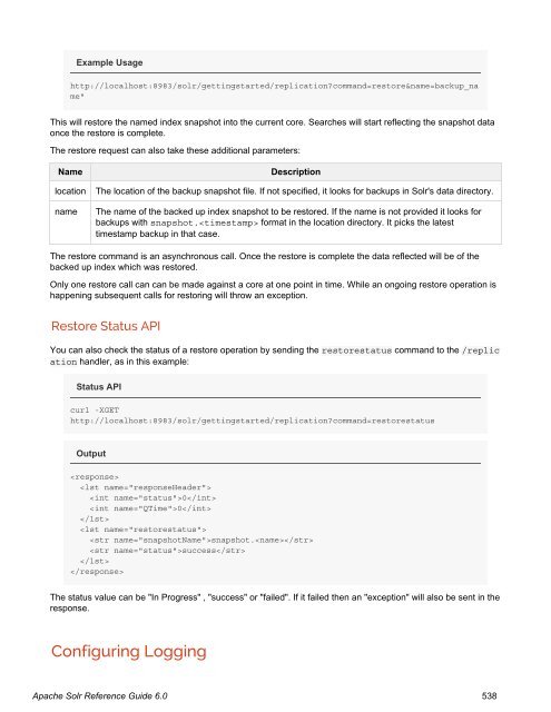 Apache Solr Reference Guide Covering Apache Solr 6.0