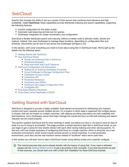 Apache Solr Reference Guide Covering Apache Solr 6.0