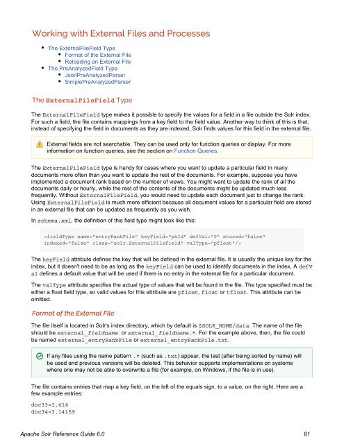 Apache Solr Reference Guide Covering Apache Solr 6.0