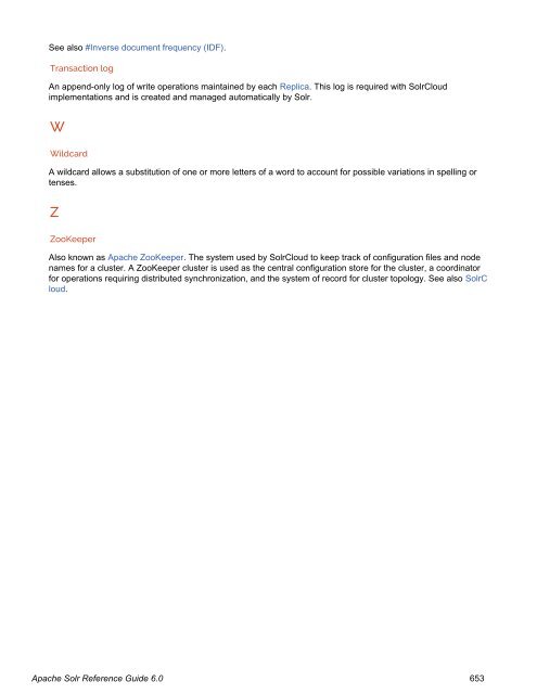 Apache Solr Reference Guide Covering Apache Solr 6.0