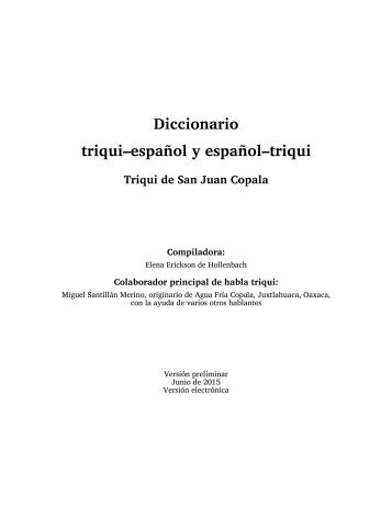 Diccionario triqui–español y español–triqui