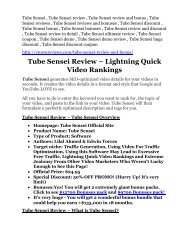 Tube Sensei review-SECRETS of Tube Sensei and $16800 BONUS