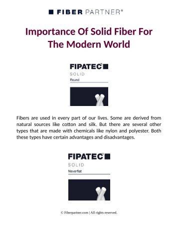 Importance Of Solid Fiber For The Modern World