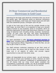 24 Hour Commercial and Residential Electricians in Gold Coast