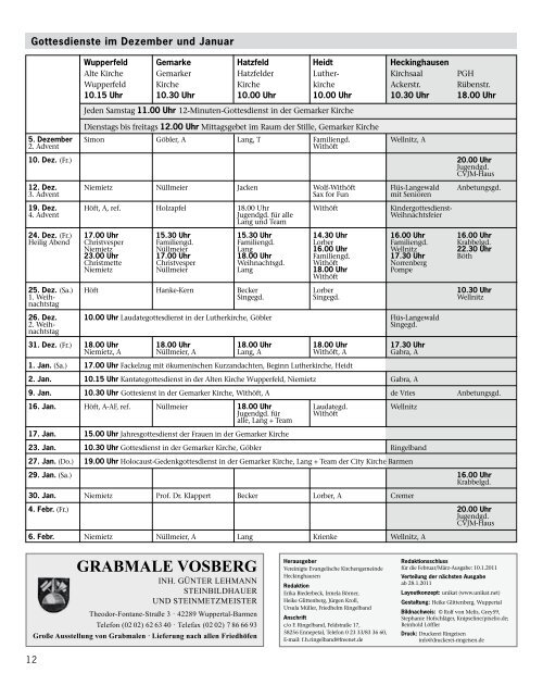 Gemeinde leben - Vereinigte Evangelische Kirchengemeinde ...