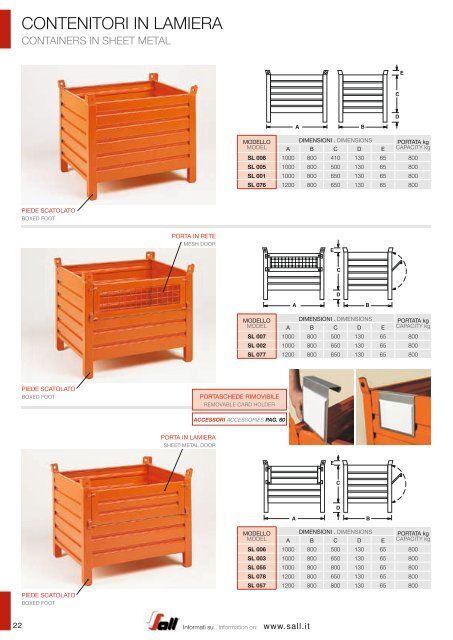 SALL_CATALOGO_CONTENITORI METALLICI E FORNITURE PER L‘INDUSTRIA_new