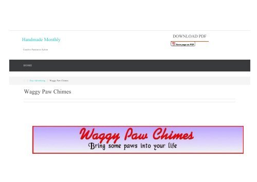 Waggy Paw Chimes – Handmade Monthly - Handmade for Pet Lovers