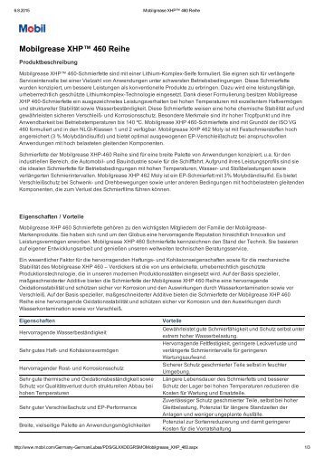 Mobilgrease XHP™ 460 Reihe