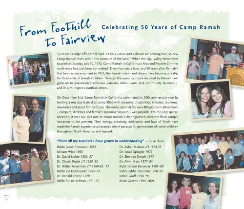 ANNUAL TZEDAkAH REPORT - Camp Ramah