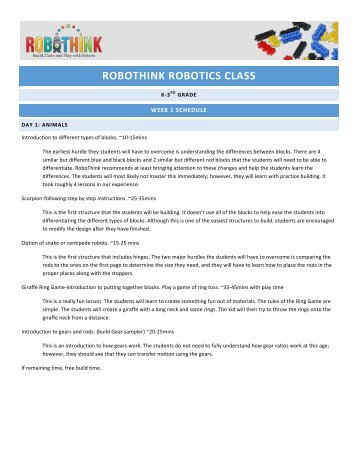 2 Week Robotics Class K-3