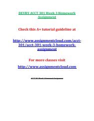 DEVRY ACCT 301 Week 3 Homework Assignment