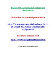 DEVRY ACCT 301 Week 4 Homework Assignment