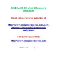 DEVRY ACCT 301 Week 5 Homework Assignment