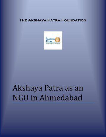 Akshaya Patra as an NGO in Ahmedabad