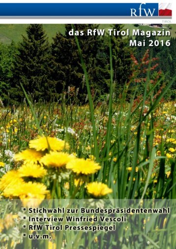 RfW Tirol Magazin Mai 2016