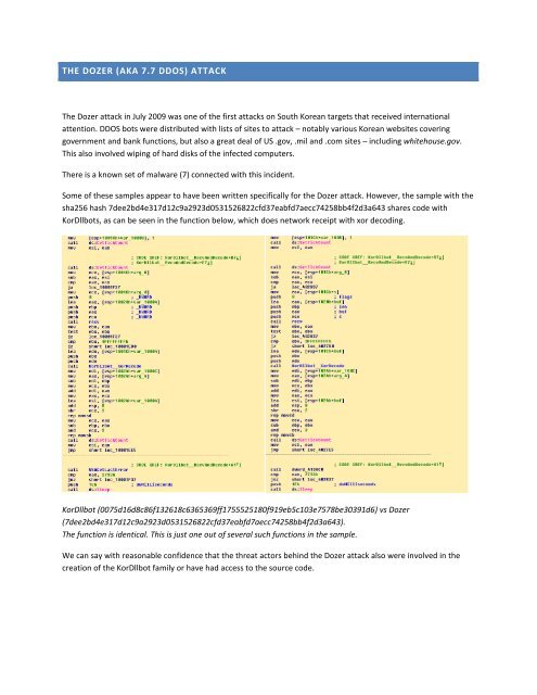 THE HISTORY OF THE DARKSEOUL GROUP AND THE SONY INTRUSION MALWARE DESTOVER