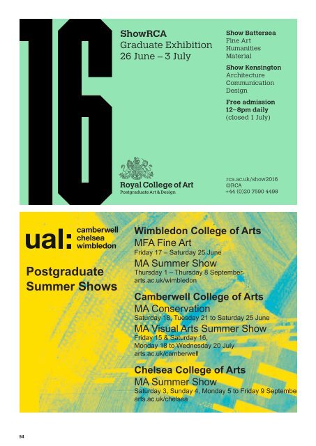 Degree Shows Guide 2016