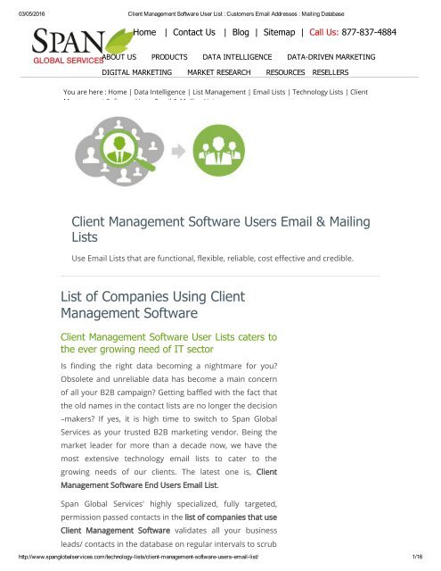 Purchase Accurate Client Management Software User Lists from Span Global Services