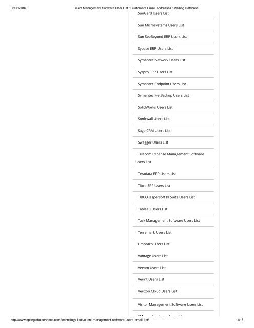 Purchase Accurate Client Management Software User Lists from Span Global Services