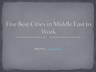 Five Best Cities in Middle East to Work