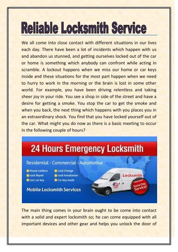 Reliable Locksmith Service