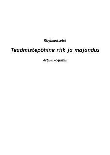 Teadmistepohine riik ja majandus.qxd - the Other Canon