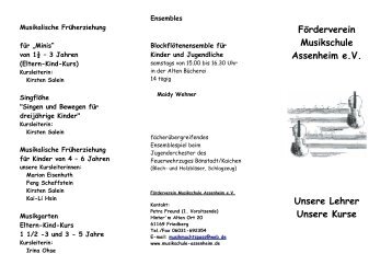 Unsere Instrumentallehrer - Musikschule Assenheim