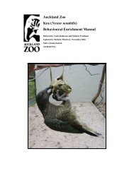 Auckland Zoo Kea Enrichment Manual - Kea Conservation Trust