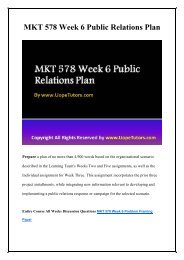 MKT 578 Week 6 Public Relations Plan