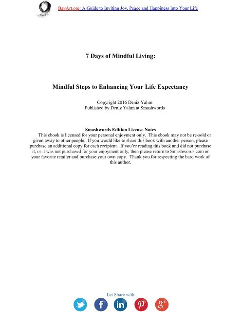 7 Days of Mindful Living: Mindful Steps to Enhancing Your Life Expectancy