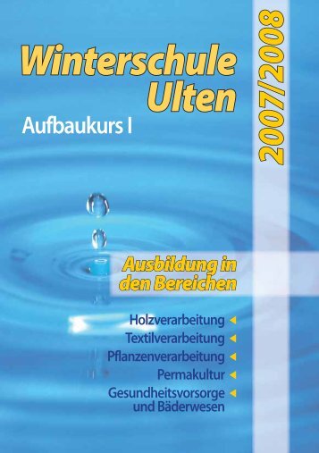 Winterschule Ulten - Kursprogramm 2007/2008