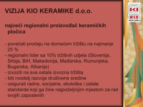 KIO Keramika d.o.o. Tvornice keramičkih pločica - Unido