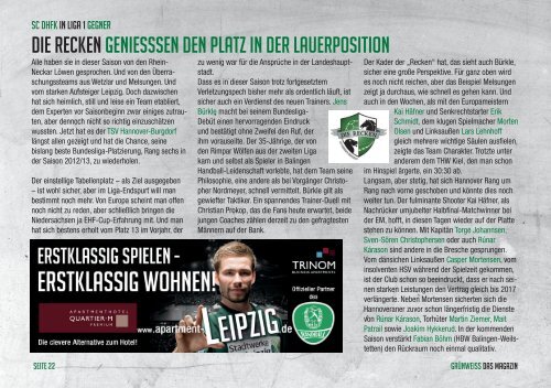 GRÜNWEISS – das Magazin der DHfK-Handballer