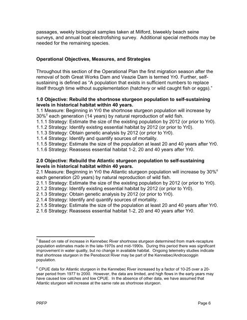 Operational Plan for the Restoration of Diadromous Fishes to the ...