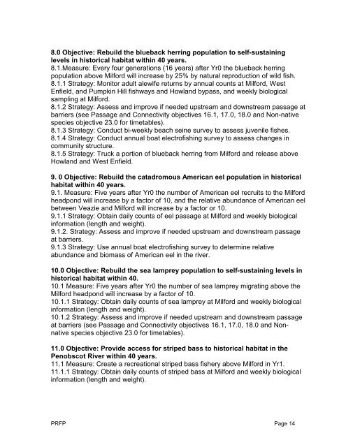 Operational Plan for the Restoration of Diadromous Fishes to the ...