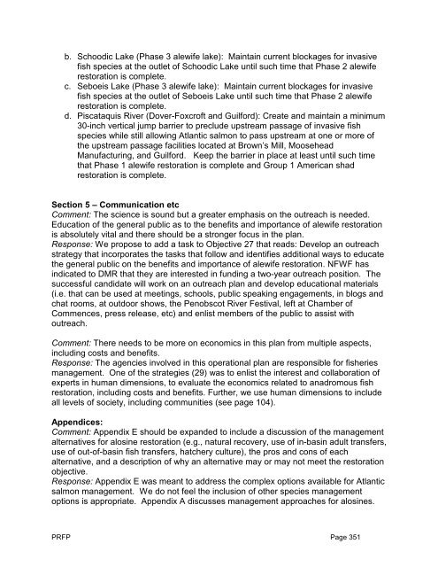 Operational Plan for the Restoration of Diadromous Fishes to the ...