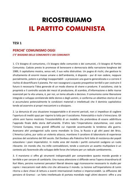 IL PARTITO COMUNISTA