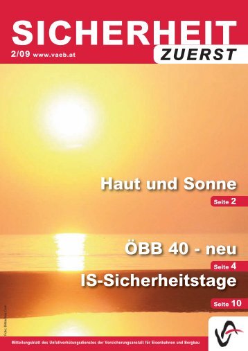 Haut und Sonne ÖBB 40 - neu IS-Sicherheitstage - VAEB