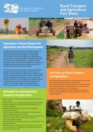 Rural Transport and Agriculture Fact Sheet