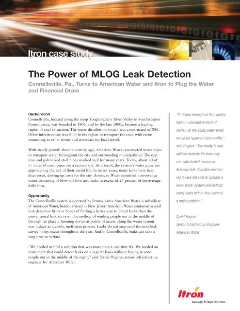 Mlog System The Power of MLOG Leak Detection - Itron