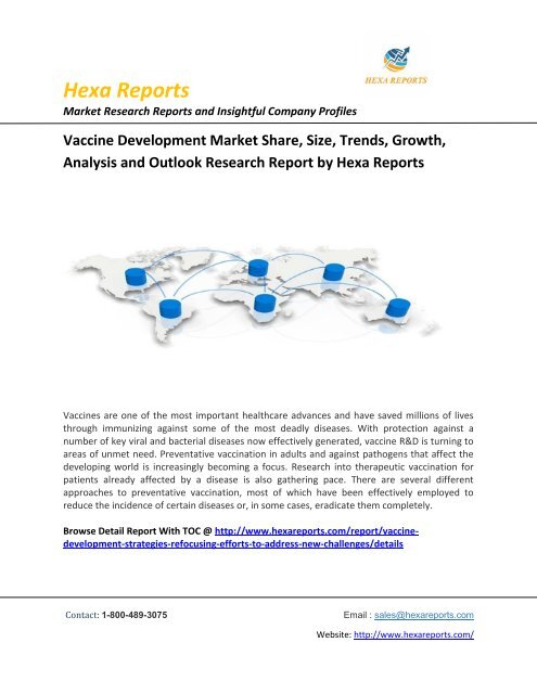 Vaccine Development Market Share, Size, Trends, Growth, Analysis and Outlook Research Report by Hexa Reports