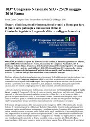 SIO Roma 2016: il punto su patologie e successi clinici in Otorinolaringoiatria