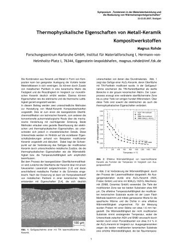 Thermophysikalische Eigenschaften von Metall-Keramik ...