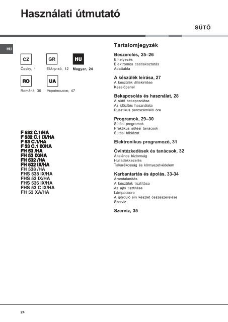 KitchenAid F 53 C.1 IX /HA - Oven - F 53 C.1 IX /HA - Oven RO (F053971) Istruzioni per l'Uso