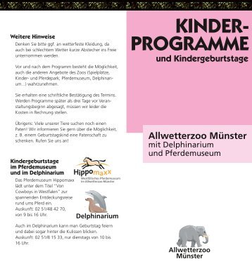 KINDER- PROGRAMME und Kindergeburtstage - Allwetterzoo ...