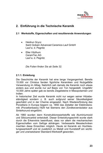 2. Einführung in die Technische Keramik