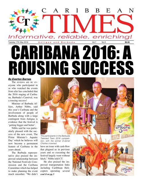Caribbean Times 9th Issue Tuesday 17th May 16