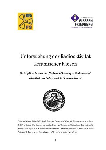 Untersuchung der Radioaktivität keramischer Fliesen