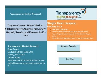 Organic Coconut Water Market - Global Industry Analysis,Trends, and Forecast 2016 - 2024