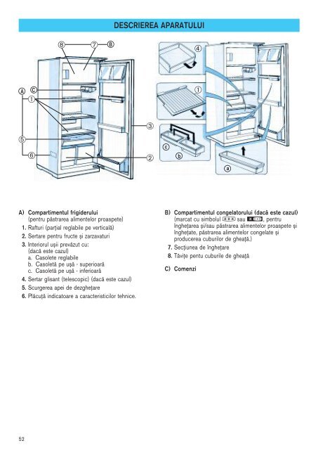 KitchenAid 600 192 90 - Refrigerator - 600 192 90 - Refrigerator RO (855110810400) Istruzioni per l'Uso